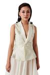 Buy_Amaare_White Taffeta Embellished Jacket Lehenga Set_Online_at_Aza_Fashions