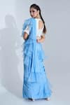 Shop_Suruchi Parakh_White Shantoon Georgette Crepe Pre-draped Saree Set_at_Aza_Fashions