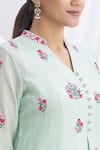 Nachiket Barve_Blue Chanderi Silk Mandarin Collar Kurta  _at_Aza_Fashions