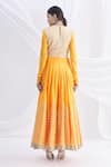 Shop_Nachiket Barve_Yellow Silk Chanderi Embroidered Anarkali Set  _at_Aza_Fashions