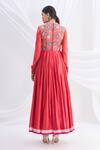 Shop_Nachiket Barve_Red Silk Chanderi Embroidered Anarkali Set  _at_Aza_Fashions