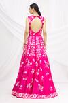 Shop_Nachiket Barve_Pink Chanderi Silk V Neck Anarkali With Dupatta_at_Aza_Fashions