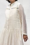 Buy_Dhaari_White 50% Silk Handwoven Dress With Inner _Online_at_Aza_Fashions