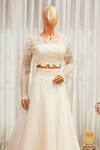 COUTURE BY NIHARIKA White Embroidered Blouse And Lehenga Set Online at Aza Fashions COUTURE BY NIHARIKA_White Embroidered Blouse And Lehenga Set_Online_at_Aza_Fashions