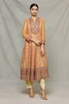 Buy_Tarun Tahiliani_Orange Embroidered Anarkali_at_Aza_Fashions