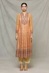 Tarun Tahiliani_Orange Embroidered Anarkali_Online_at_Aza_Fashions