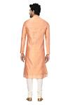 Shop_Aryavir Malhotra_Peach Chanderi Embroidered Kurta Set_at_Aza_Fashions