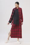 Buy_I am Trouble by KC_Red Peter Pan Checkered Dress _Online_at_Aza_Fashions