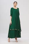 Zeel Doshi_Green Layered Tunic_Online_at_Aza_Fashions