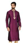 Buy_Aryavir Malhotra_Purple Silk Kurta Set _at_Aza_Fashions