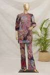 Buy_Aisha Rao_Purple Printed Tunic And Pant Set_at_Aza_Fashions