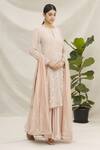 Buy_Varun Nidhika_Peach Sequin Embroidered Palazzo Set_Online_at_Aza_Fashions