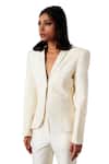 Buy_Amaare_White Taffeta Pintuck Jacket And Pant Set_Online_at_Aza_Fashions