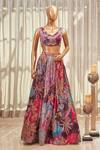 Aisha Rao_Purple Printed Lehenga Set_Online_at_Aza_Fashions