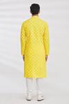 Shop_Aryavir Malhotra_Yellow Handloom Cotton Floral Print Kurta Set_at_Aza_Fashions