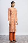 Anamika Khanna_Orange Embroidered Kurta Set_Online_at_Aza_Fashions