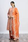 Buy_Anamika Khanna_Orange Embroidered Kurta Set_Online_at_Aza_Fashions