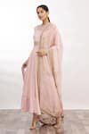 Buy_Anamika Khanna_Pink Embroidered Anarkali Set_at_Aza_Fashions