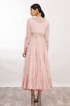 Shop_Anamika Khanna_Pink Embroidered Anarkali Set_at_Aza_Fashions