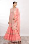 Buy Anamika Khanna Pink Embroidered Kurta Sharara Set at Aza Fashions Buy_Anamika Khanna_Pink Embroidered Kurta Sharara Set_at_Aza_Fashions