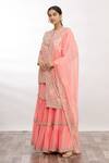 Anamika Khanna Pink Embroidered Kurta Sharara Set Online at Aza Fashions Anamika Khanna_Pink Embroidered Kurta Sharara Set_Online_at_Aza_Fashions