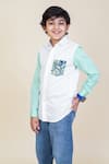 Shop_LITTLE BOYS CLOSET_White Cotton Printed Shirt _at_Aza_Fashions