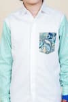 LITTLE BOYS CLOSET_White Cotton Printed Shirt _Online_at_Aza_Fashions