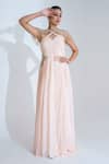 Buy_suruchi parakh_Pink Georgette Crepe Lining Shantoon Embellished Sequin Tunic And Skirt Set_at_Aza_Fashions