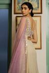 Shop_Surbhi Gupta_White Georgette V Neck Printed Lehenga Set  _Online_at_Aza_Fashions