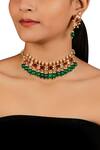 Buy_Namasya_Gold Plated Stones, Beads Drop Pendant Choker Set _at_Aza_Fashions