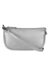 Shop_The House of Ganges_Silver Vegan Leather Handbag _at_Aza_Fashions