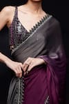 Sawan Gandhi_Grey Satin Embellished Sequin Saree With Blouse  _Online_at_Aza_Fashions