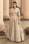 Buy_JAYANTI REDDY_Beige Silk Embroidered Lehenga Set_at_Aza_Fashions