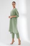 Buy_Brih_Green Linen Kurta And Pant Set_Online_at_Aza_Fashions