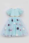 Buy_Fayon Kids_Blue Net, Cotton Embroidery 3d Floral Embellished Gown _Online_at_Aza_Fashions