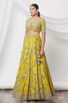 Buy_JAYANTI REDDY_Yellow Embroidered Floral Leaf Neck Lehenga Set  _Online_at_Aza_Fashions