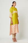 Rachana Ved_Green Printed Polka Dots Notched Tunic  _Online_at_Aza_Fashions