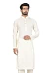 Buy_Aryavir Malhotra_White Linen Kurta Set _at_Aza_Fashions