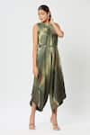 Buy_Rachana Ved_Green Tie And Dye Round & Jumpsuit  _Online_at_Aza_Fashions