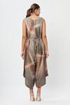 Shop_Rachana Ved_Beige Tie And Dye Round & Jumpsuit  _at_Aza_Fashions