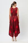 Shop_Rachana Ved_Maroon Tie And Dye Round & Jumpsuit  _at_Aza_Fashions