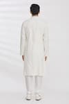 Shop_Aham-Vayam_White Cotton Woven Thread Kurta And Pant Set _at_Aza_Fashions