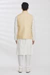 Shop_Aham-Vayam_Cream Silk Blend Embroidery Thread Nehru Jacket For Kids_at_Aza_Fashions