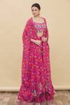 Buy_Diyarajvvir_Pink Floral Motifs Scoop Neck Printed Palazzo Set With Cape _Online_at_Aza_Fashions
