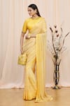 Buy_Yoshita Couture_Yellow Tie And Dye Round Zola & Saree With Blouse _at_Aza_Fashions