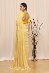 Shop_Yoshita Couture_Yellow Tie And Dye Round Zola & Saree With Blouse _at_Aza_Fashions