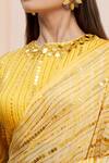 Yoshita Couture_Yellow Tie And Dye Round Zola & Saree With Blouse _at_Aza_Fashions