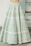 Riantas_Green Embroidered Floral V Neck Bridal Lehenga Set _at_Aza_Fashions