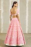Shop_Riantas_Pink Embroidered Floral V Neck Bridal Lehenga Set _at_Aza_Fashions