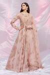 Buy_Petticoat Lane By Divya_Pink Organza, Net Floral Motifs Round Embroidered Anarkali With Dupatta _at_Aza_Fashions